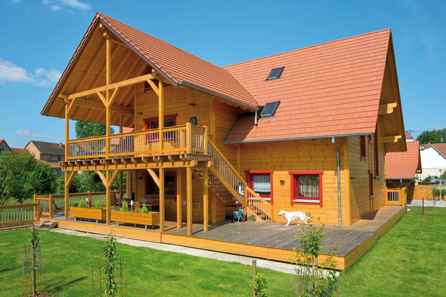 Holzhaus in Hulta-Bauweise "Ball" (Gebaut von der Bayern Block GmbH, Frankreich)