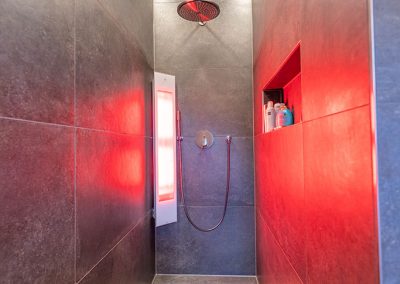 Holzhaus Innen Dusche