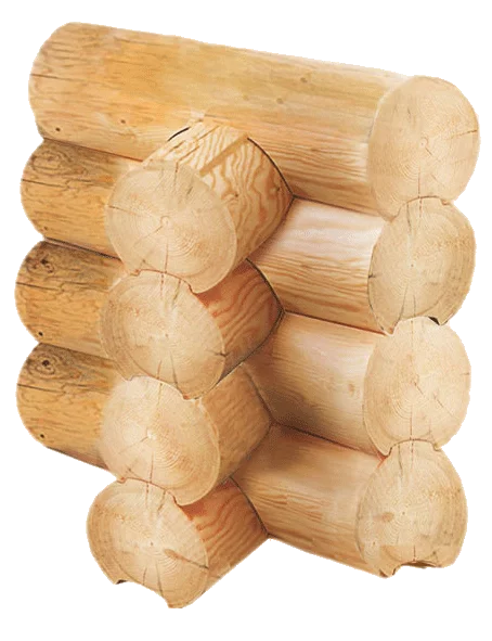Blockhauswand aus Rundbalken
